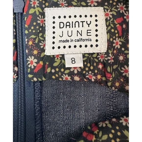 Vintage Dainty June Jean Womens 8 Mini Dress Fitted Fake Front Buttons Academia - Picture 3 of 6